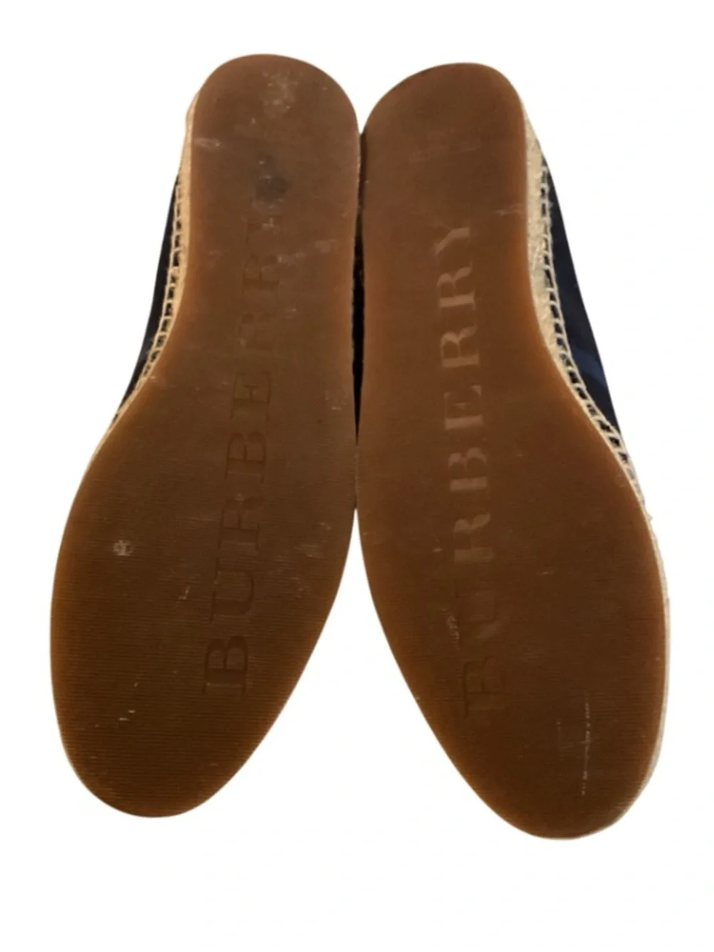 Burberry London England Navy Canvas Espadrille Flats Size 36 EU / US 6